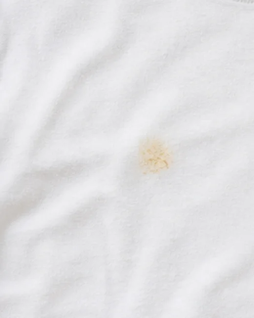 White shirt stain before cleaning
