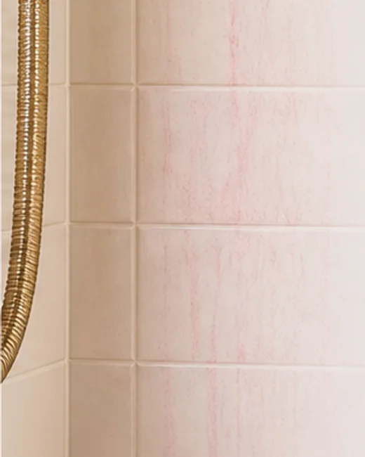 Shower surface before cleaning